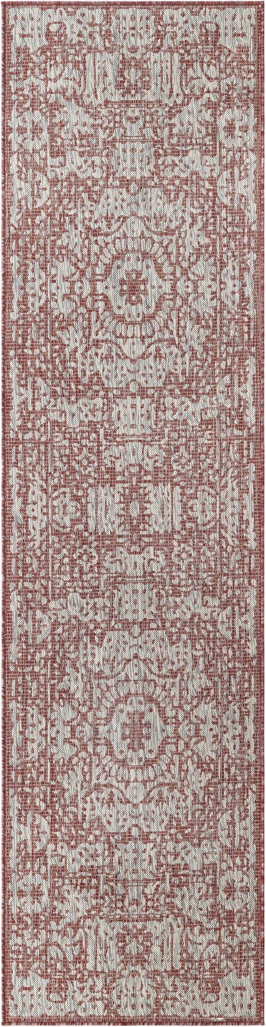  2' 7 x 10'  Washable Traditional Indoor / Outdoor Runner Rug