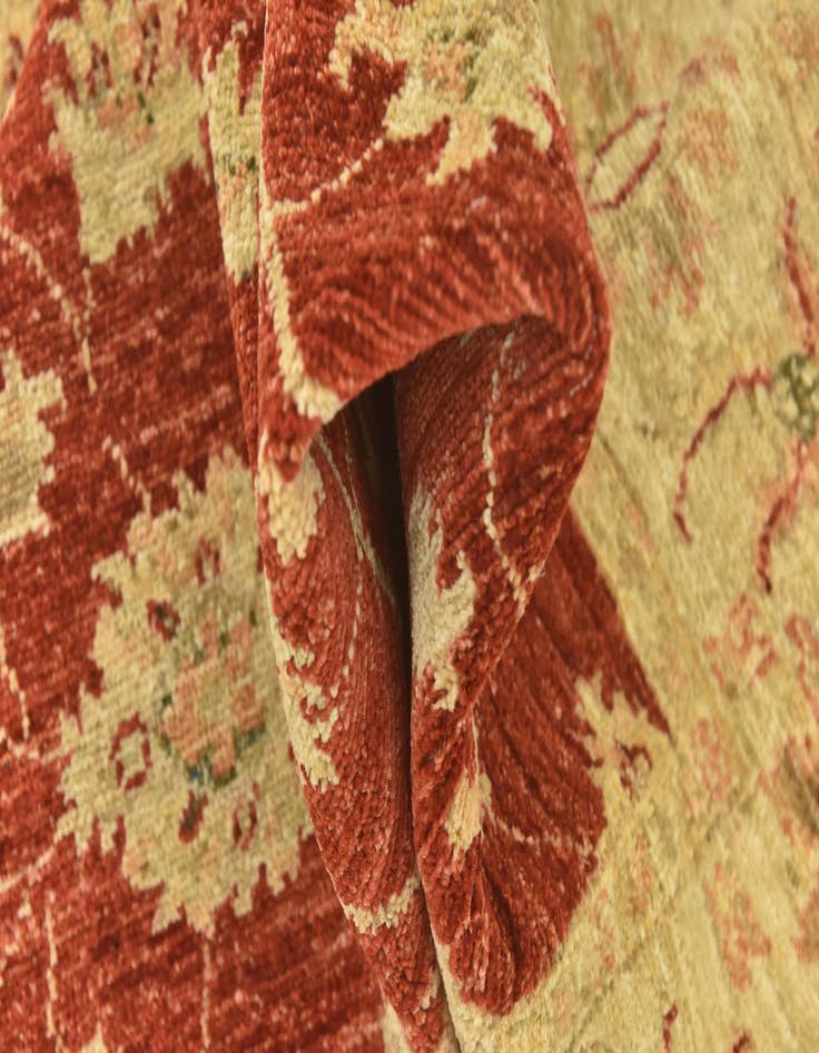 Detail image of  4' x 15' 10  Hand Knotted Peshawar Ziegler Wool Runner Rug