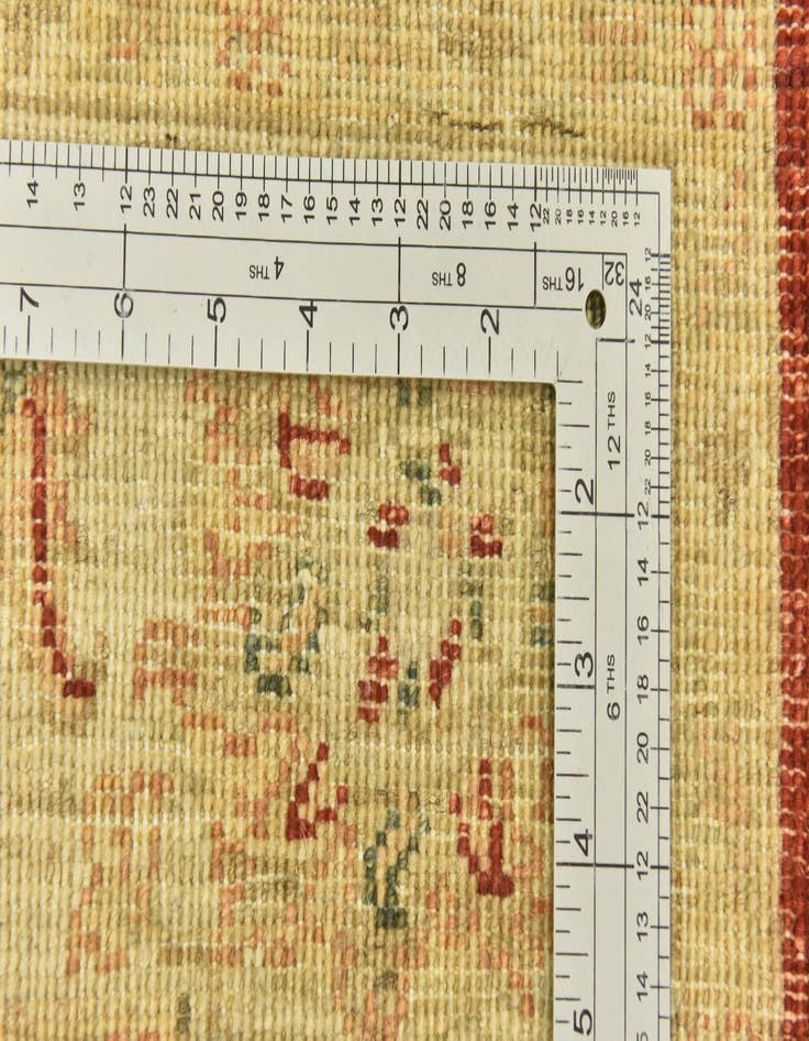 Detail image of  4' x 15' 10  Hand Knotted Peshawar Ziegler Wool Runner Rug