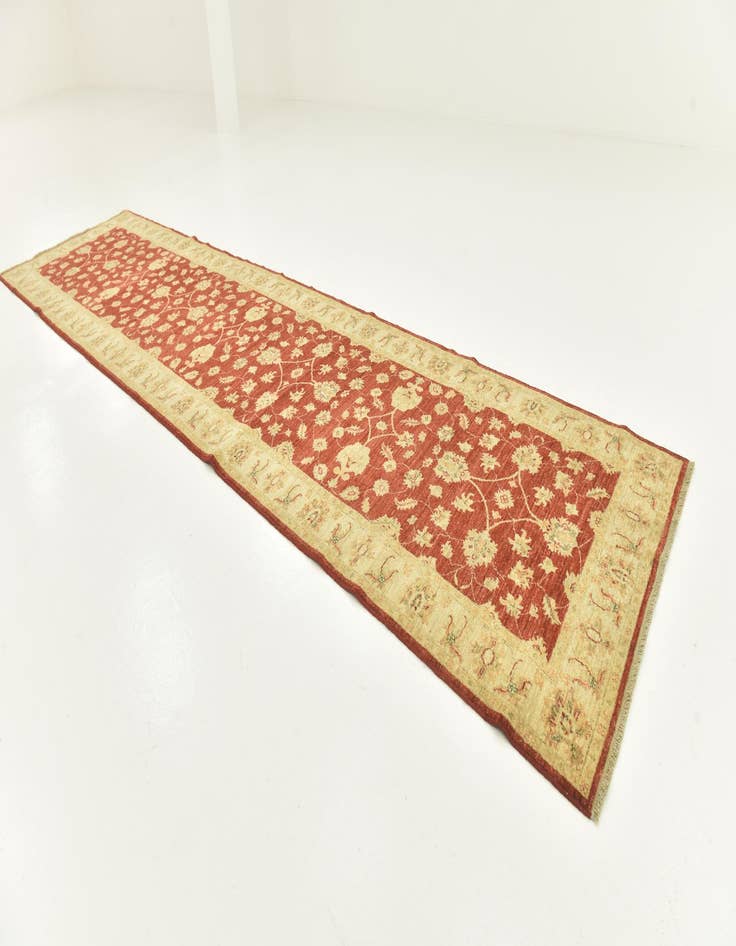 Detail image of  4' x 15' 10  Hand Knotted Peshawar Ziegler Wool Runner Rug