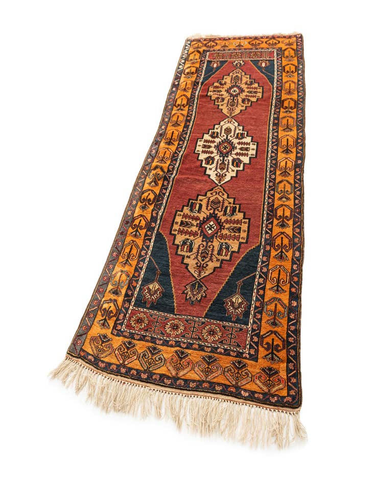 Detail image of  4' x 8' 4  Hand Knotted Shiraz Oriental Wool Runner Rug