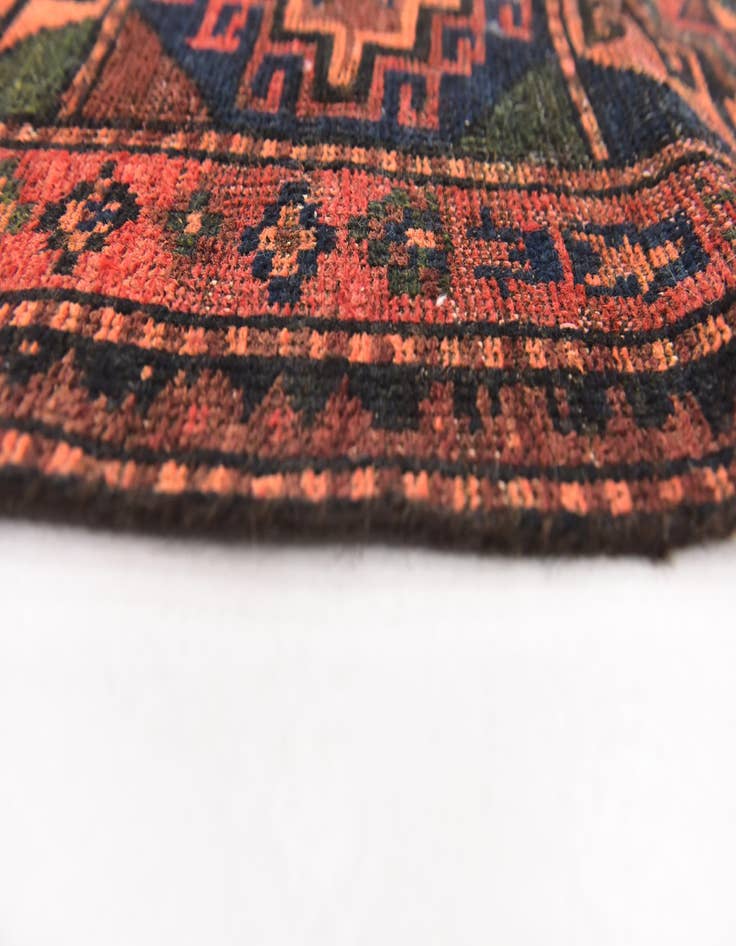 Detail image of  4' 9 x 9' 9  Hand Knotted Shiraz Persian Wool Runner Rug