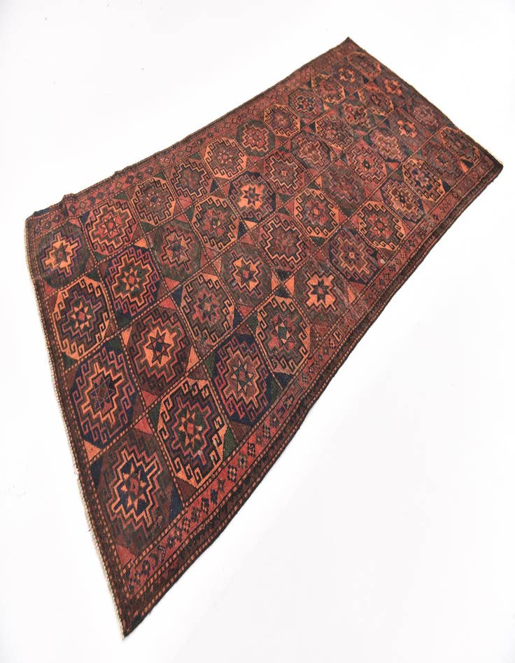 Detail image of  4' 9 x 9' 9  Hand Knotted Shiraz Persian Wool Runner Rug