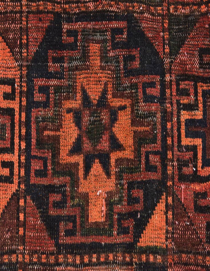 Detail image of  4' 9 x 9' 9  Hand Knotted Shiraz Persian Wool Runner Rug