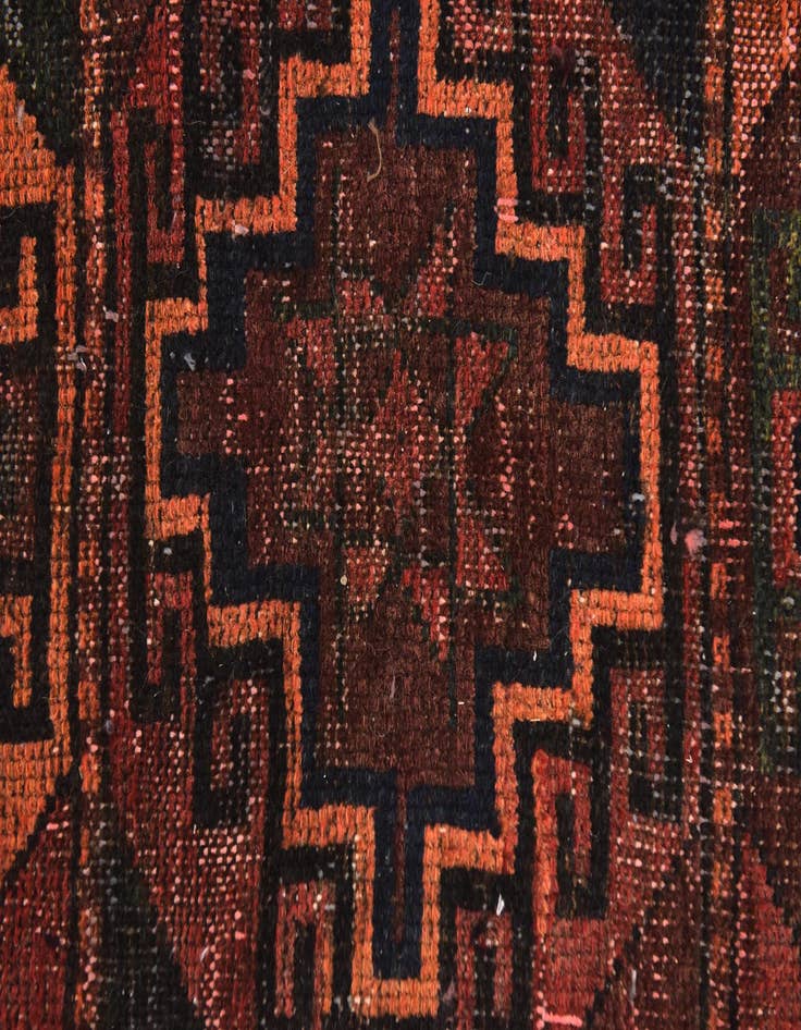 Detail image of  4' 9 x 9' 9  Hand Knotted Shiraz Persian Wool Runner Rug