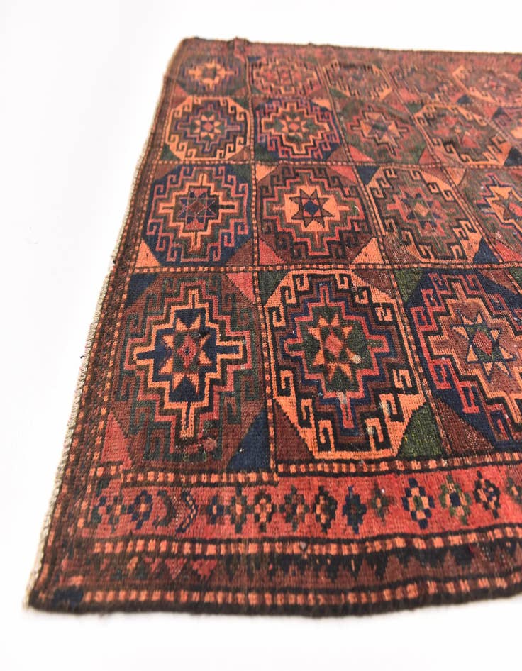 Detail image of  4' 9 x 9' 9  Hand Knotted Shiraz Persian Wool Runner Rug