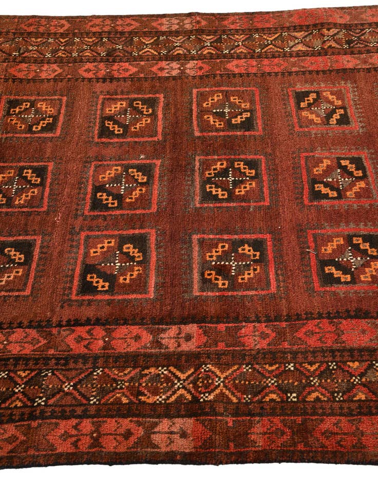Detail image of  4' 2 x 11' 5  Hand Knotted Shiraz Persian Wool Runner Rug