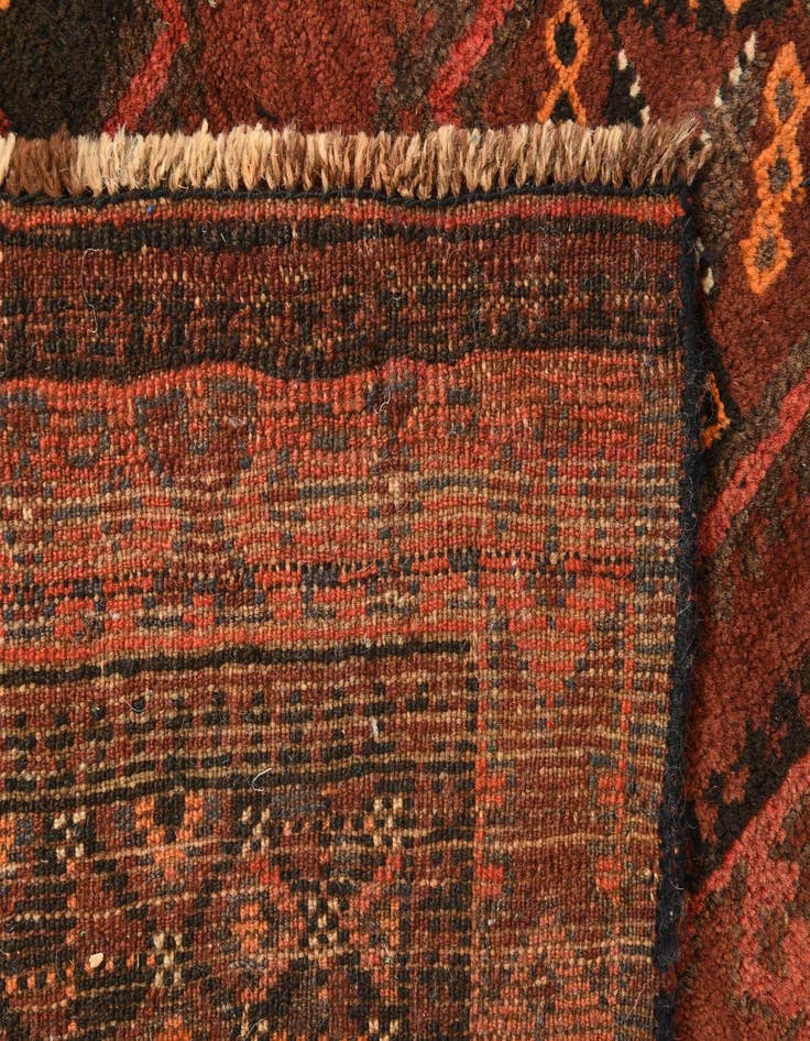 Detail image of  4' 2 x 11' 5  Hand Knotted Shiraz Persian Wool Runner Rug