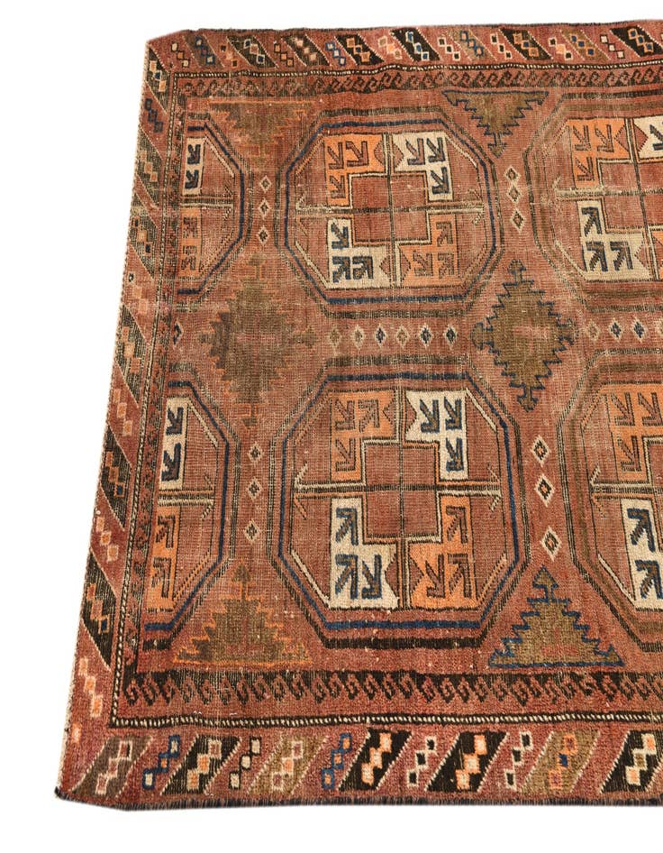 Detail image of  3' 6 x 8' 4  Hand Knotted Shiraz Persian Wool Runner Rug