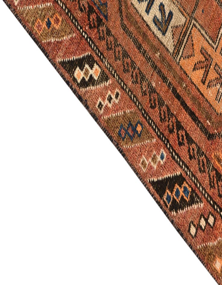 Detail image of  3' 6 x 8' 4  Hand Knotted Shiraz Persian Wool Runner Rug