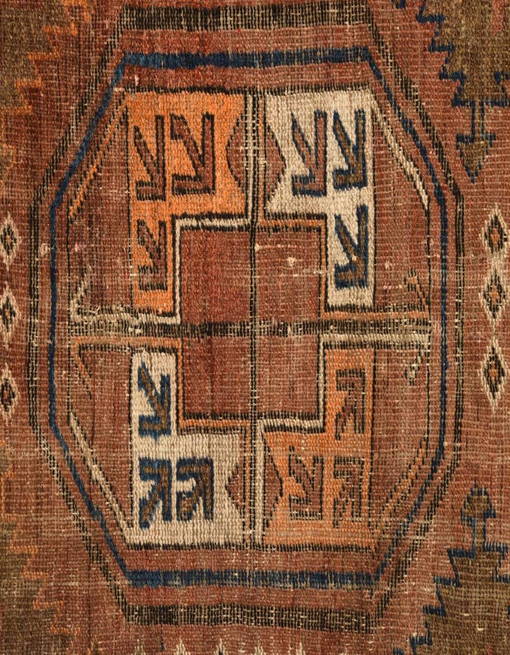 Detail image of  3' 6 x 8' 4  Hand Knotted Shiraz Persian Wool Runner Rug