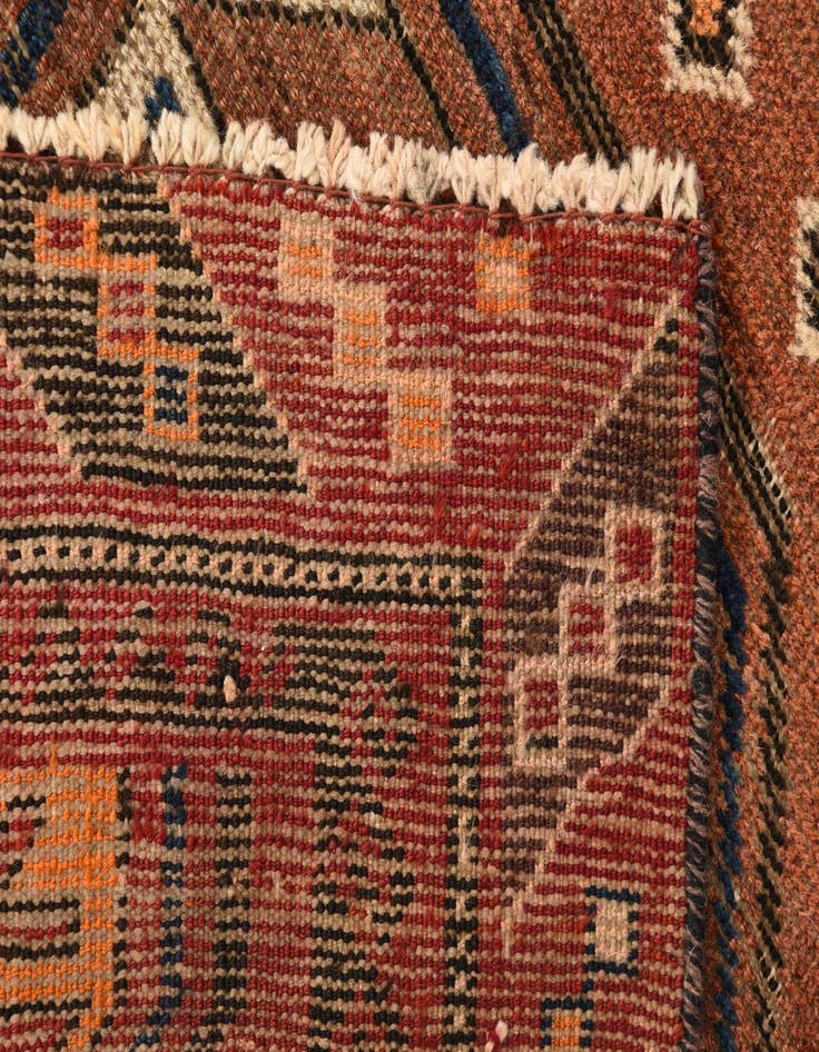 Detail image of  3' 6 x 8' 4  Hand Knotted Shiraz Persian Wool Runner Rug