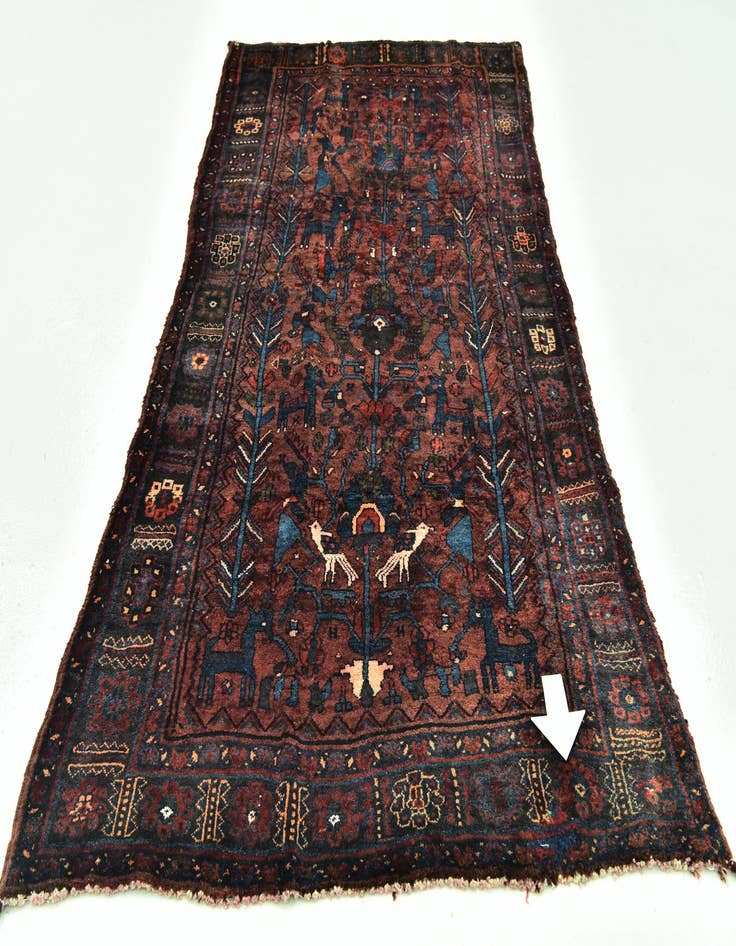 Detail image of  4' 2 x 7' 10  Hand Knotted Sirjan Persian Wool Runner Rug