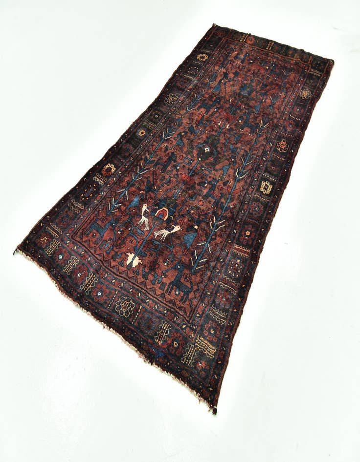 Detail image of  4' 2 x 7' 10  Hand Knotted Sirjan Persian Wool Runner Rug