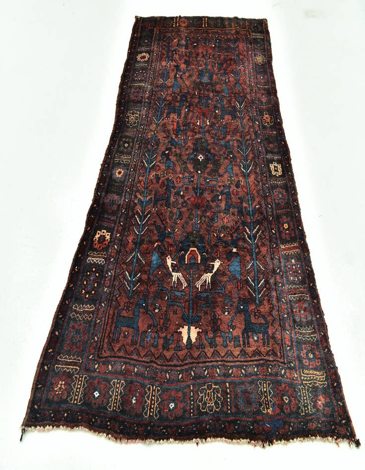 Detail image of  4' 2 x 7' 10  Hand Knotted Sirjan Persian Wool Runner Rug