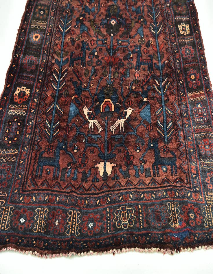 Detail image of  4' 2 x 7' 10  Hand Knotted Sirjan Persian Wool Runner Rug