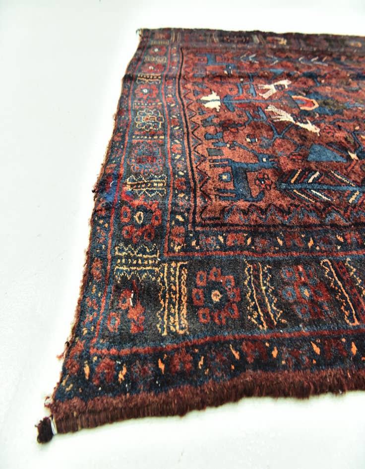 Detail image of  4' 2 x 7' 10  Hand Knotted Sirjan Persian Wool Runner Rug