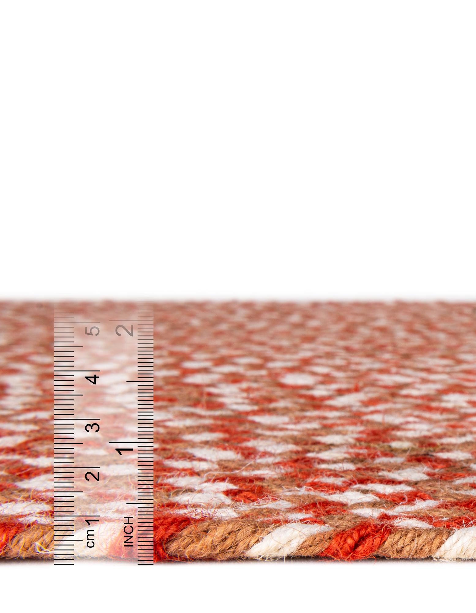 Rust Red 2' 7 x 10' Hand Tweed Braided Jute Runner Rug | Rugs.com