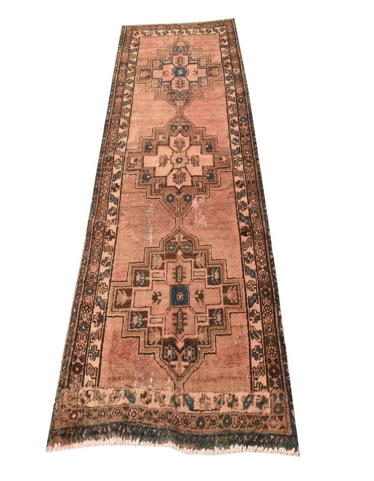 Detail image of  3' 7 x 7' 10  Hand Knotted Ultra Vintage Persian Wool Runner Rug