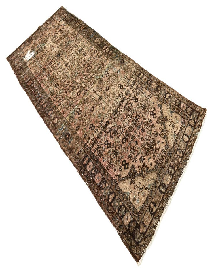 Detail image of  3' 5 x 8' 8  Hand Knotted Ultra Vintage Persian Wool Runner Rug