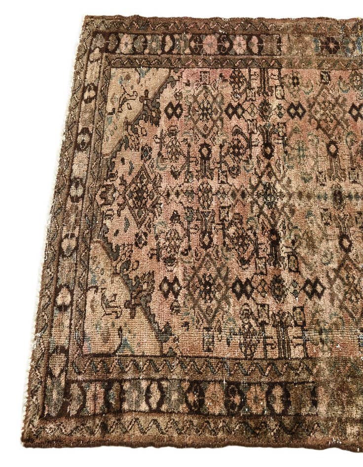 Detail image of  3' 5 x 8' 8  Hand Knotted Ultra Vintage Persian Wool Runner Rug
