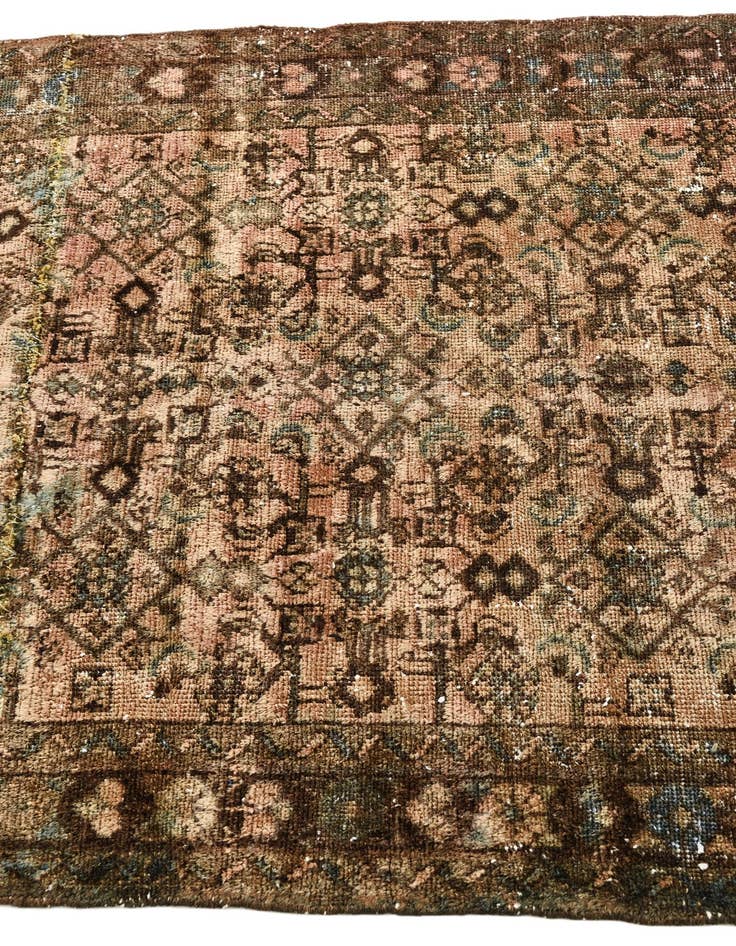 Detail image of  3' 5 x 8' 8  Hand Knotted Ultra Vintage Persian Wool Runner Rug