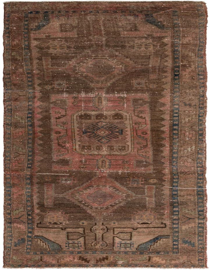  4' 4 x 11' 3  Hand Knotted Ultra Vintage Persian W...