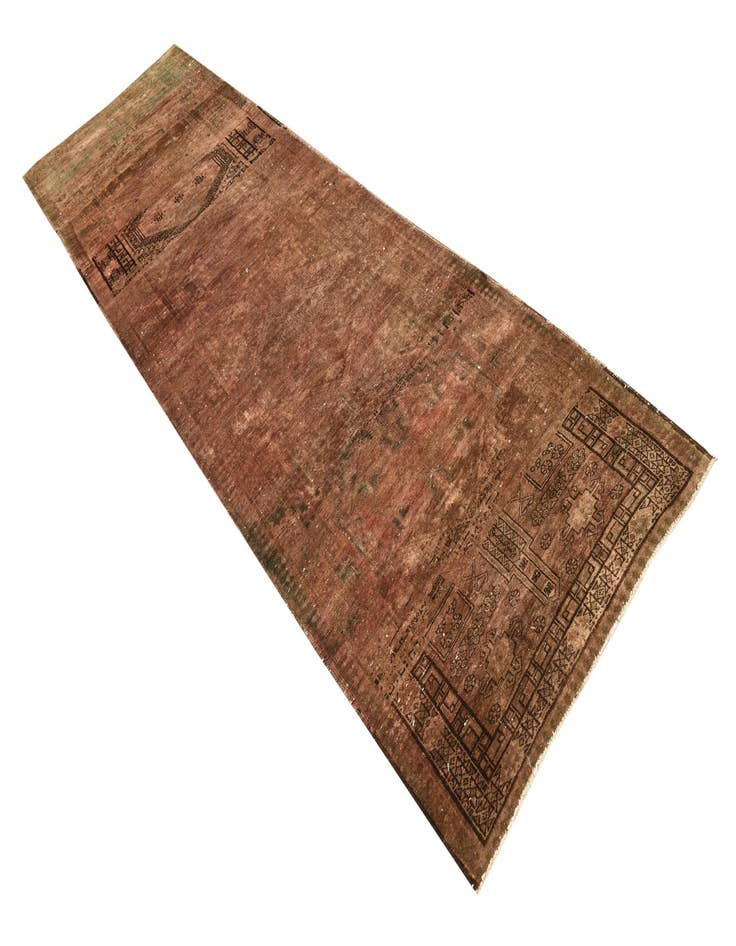 Detail image of  3' 6 x 11' 5  Hand Knotted Ultra Vintage Persian Wool Runner Rug