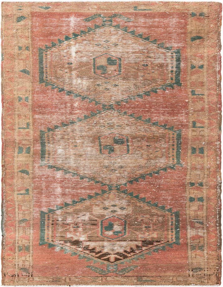  3' 8 x 10' 8  Hand Knotted Ultra Vintage Persian W...