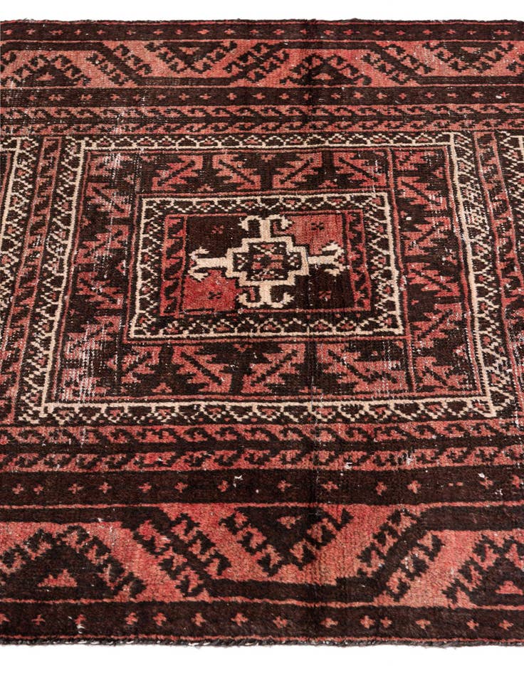 Detail image of  3' 4 x 6' 7  Hand Knotted Ultra Vintage Persian Wool Runner Rug