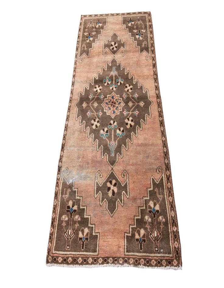 Detail image of  3' 1 x 6'  Hand Knotted Ultra Vintage Persian Wool Runner Rug