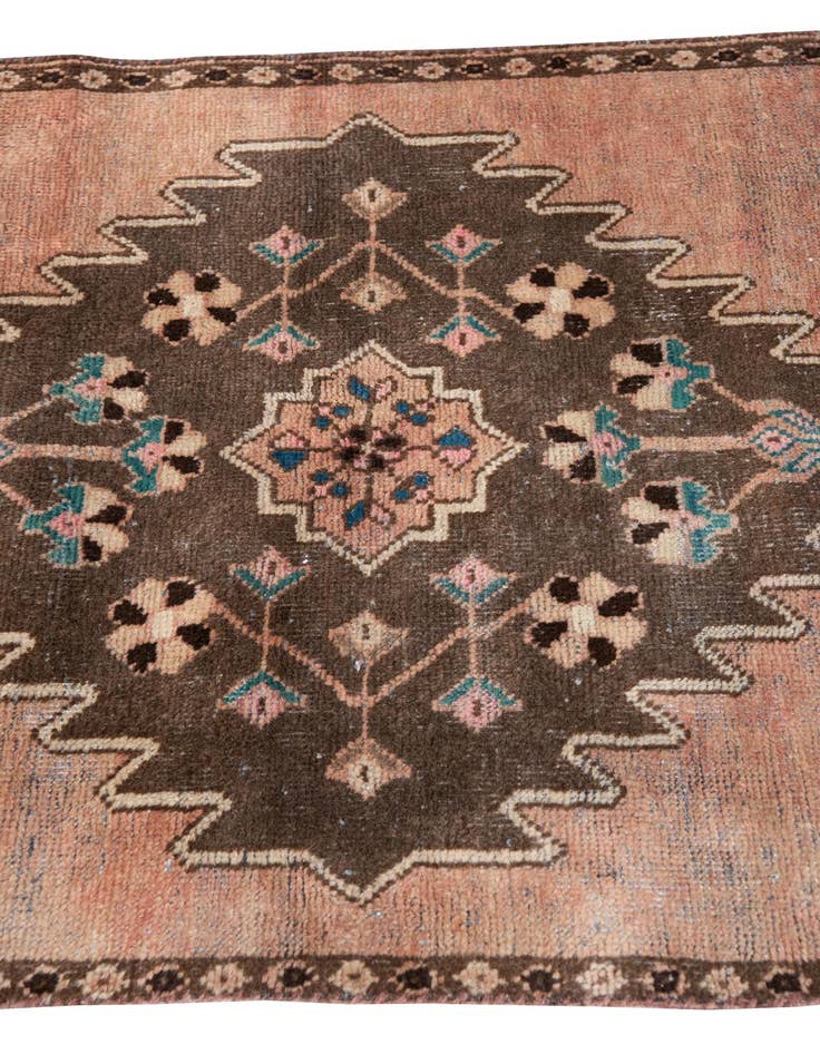Detail image of  3' 1 x 6'  Hand Knotted Ultra Vintage Persian Wool Runner Rug