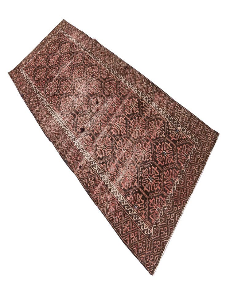 Detail image of  3' 3 x 7' 10  Hand Knotted Ultra Vintage Persian Wool Runner Rug