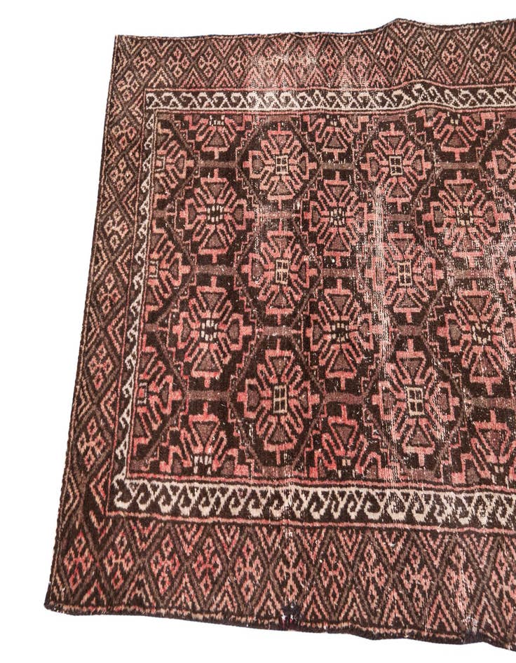 Detail image of  3' 3 x 7' 10  Hand Knotted Ultra Vintage Persian Wool Runner Rug