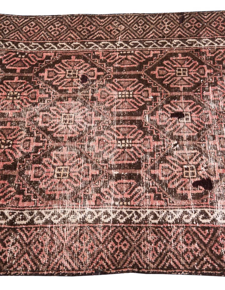 Detail image of  3' 3 x 7' 10  Hand Knotted Ultra Vintage Persian Wool Runner Rug