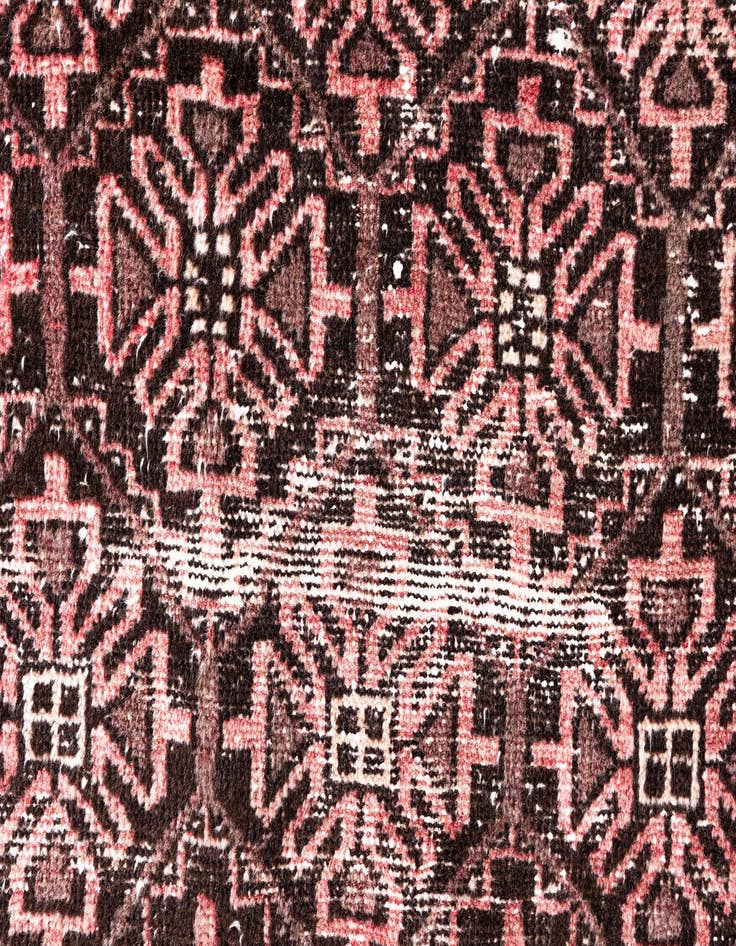 Detail image of  3' 3 x 7' 10  Hand Knotted Ultra Vintage Persian Wool Runner Rug