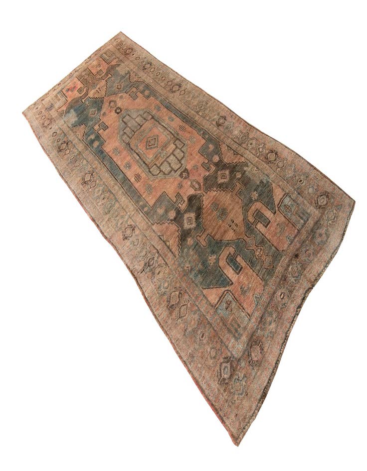 Detail image of  4' 4 x 9' 10  Hand Knotted Ultra Vintage Persian Wool Runner Rug