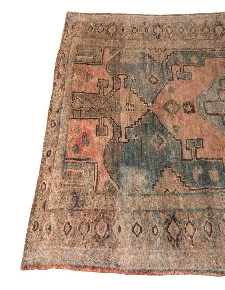 Detail image of  4' 4 x 9' 10  Hand Knotted Ultra Vintage Persian Wool Runner Rug