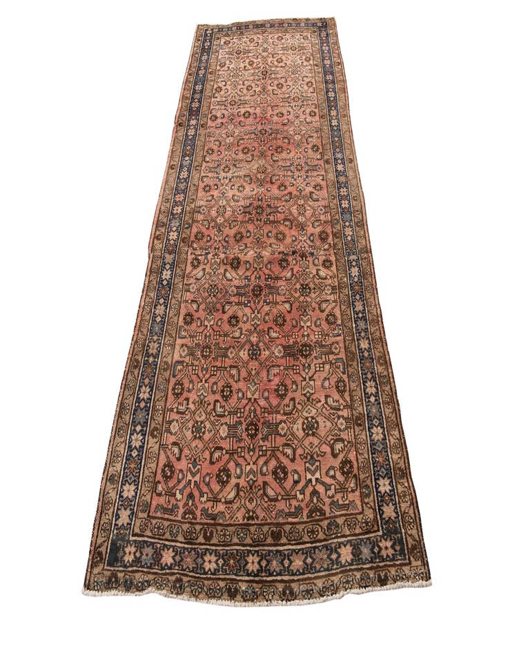 Detail image of  4' 4 x 9' 3  Hand Knotted Ultra Vintage Persian Wool Runner Rug