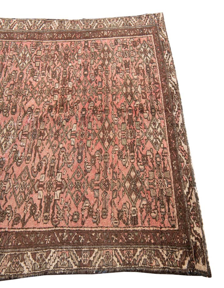 Detail image of  4' 4 x 8' 10  Hand Knotted Ultra Vintage Persian Wool Runner Rug