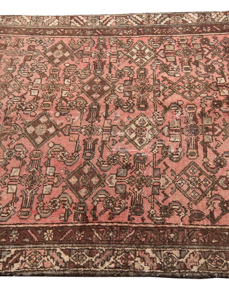 Detail image of  4' 4 x 8' 10  Hand Knotted Ultra Vintage Persian Wool Runner Rug