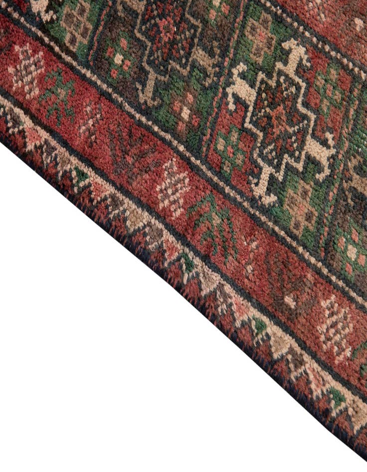 Detail image of  3' 9 x 9' 1  Hand Knotted Ultra Vintage Persian Wool Runner Rug