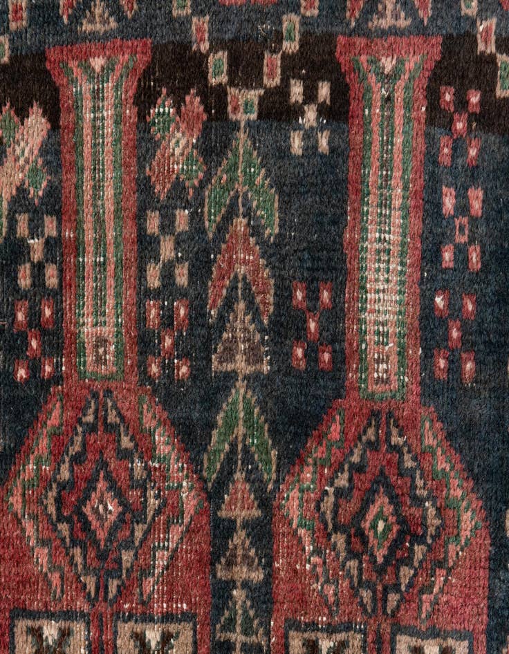 Detail image of  3' 9 x 9' 1  Hand Knotted Ultra Vintage Persian Wool Runner Rug