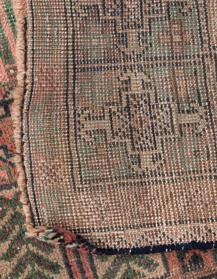 Detail image of  3' 9 x 9' 1  Hand Knotted Ultra Vintage Persian Wool Runner Rug