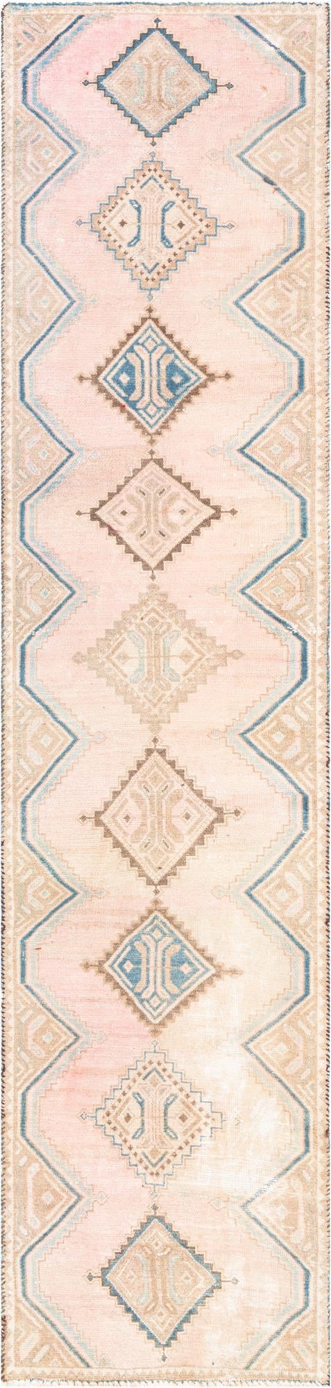 Rust Red 2' 4 x 9' 9 Hand Knotted Ultra Vintage Persian Wool Runner Rug ...