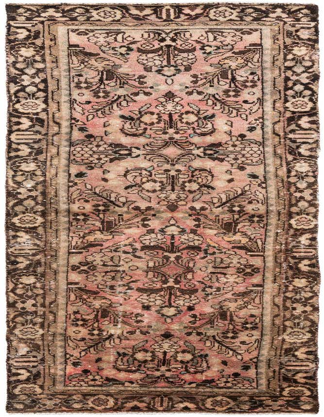A 9 ft runner rug with a faded Persian pattern in shades of orange, red, and brown, suitable for a hallway.