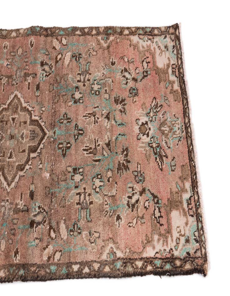 Detail image of  2' 4 x 4' 7  Hand Knotted Ultra Vintage Persian Wool Runner Rug