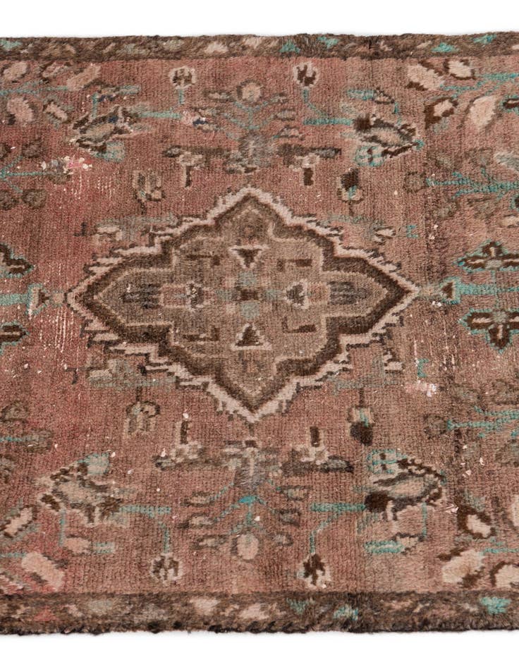 Detail image of  2' 4 x 4' 7  Hand Knotted Ultra Vintage Persian Wool Runner Rug