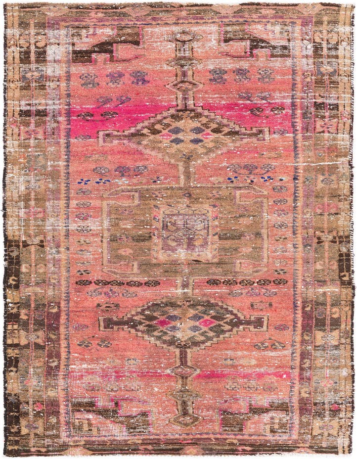  4' 3 x 8' 7  Hand Knotted Ultra Vintage Persian W...