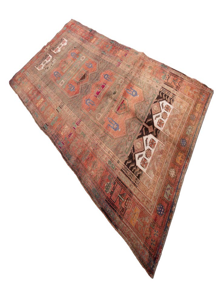 Detail image of  5' x 9' 8  Hand Knotted Ultra Vintage Persian Wool Runner Rug